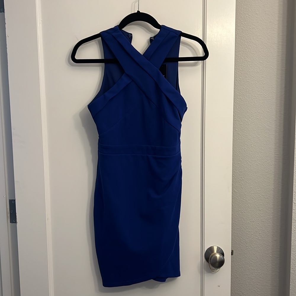 NWT Lulus Royal Blue Halter Tulip Mini Dress